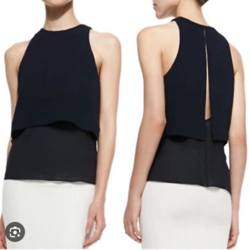 A.L.C. Black Sleeveless Keyhole Back Women's Top